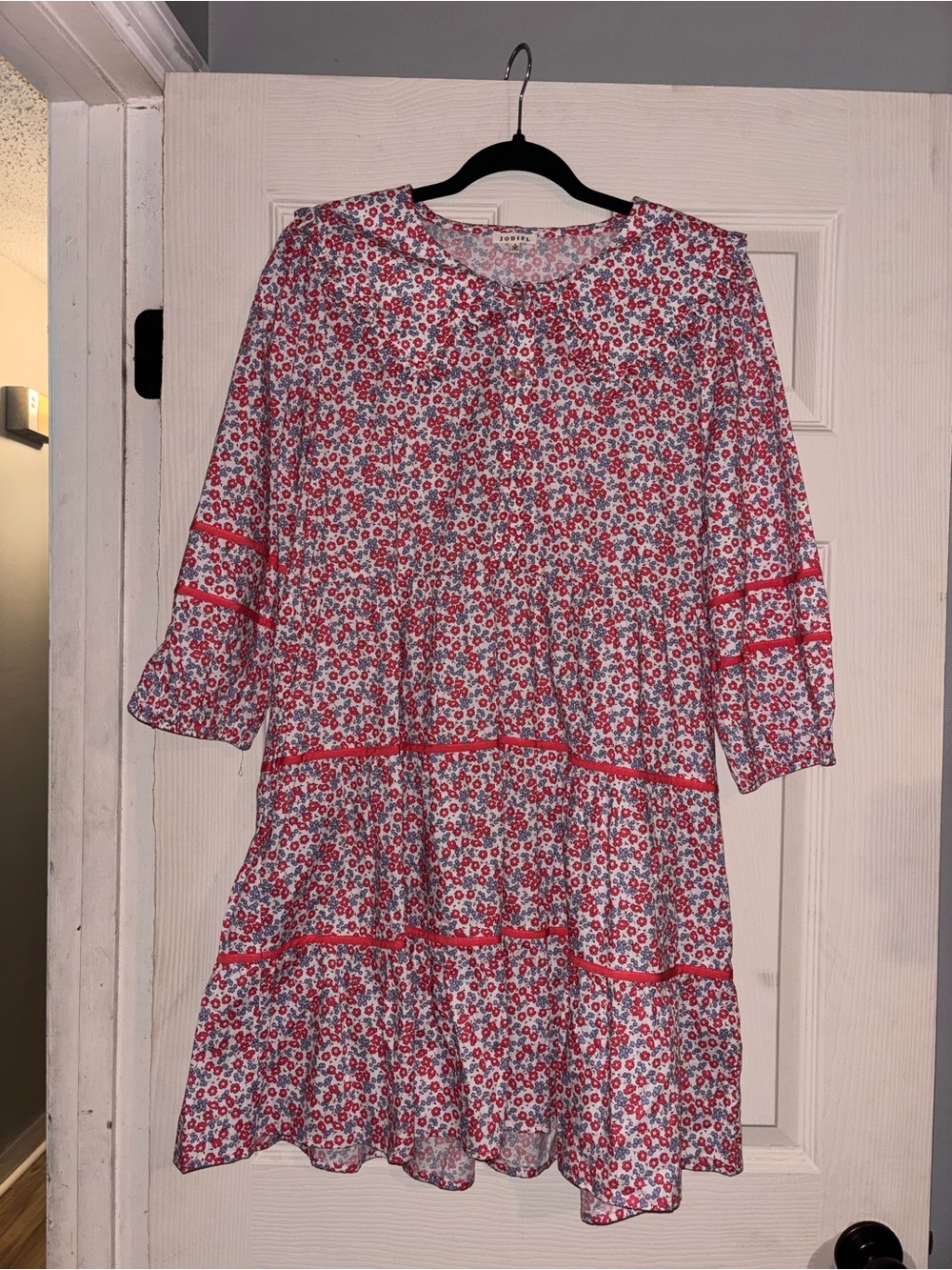 Jodifl Floral Sailor Collar Tiered Dress Size Large